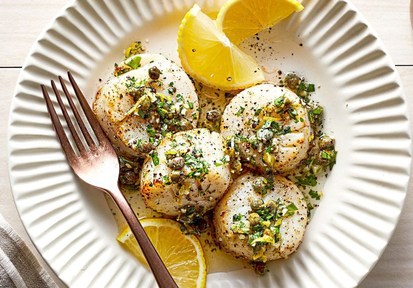Air-Fryer Scallops With Lemon-Herb Sauce Recipe