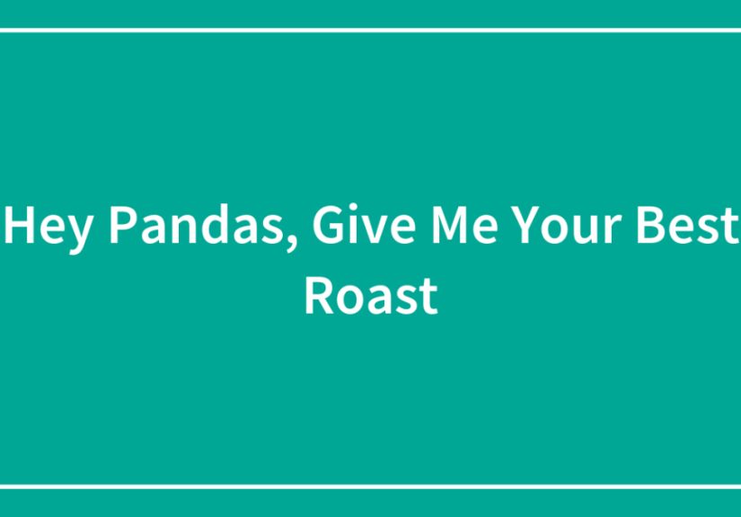 Hey Pandas, Give Me Your Best Roast (Closed)