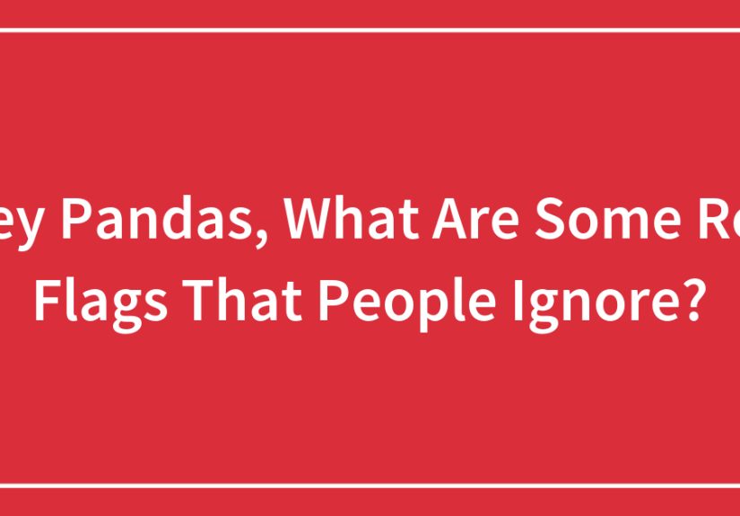 Hey Pandas, What Are Some Red Flags That People Ignore?