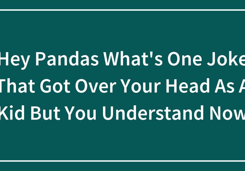 Hey Pandas, What’s One Joke That Got Over Your Head As A Kid But You Understand It Now?