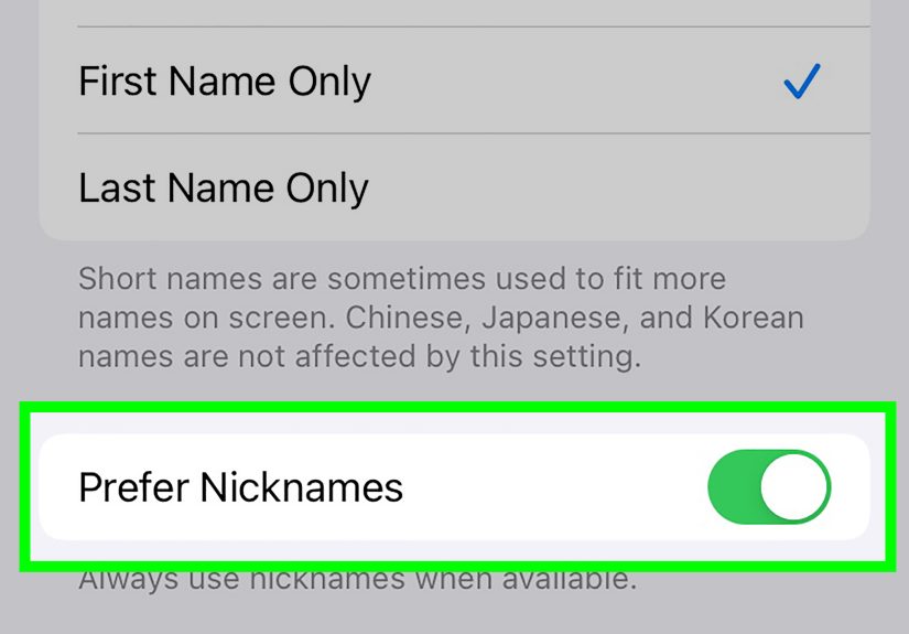 How to Display Nicknames for Contacts on an iPhone
