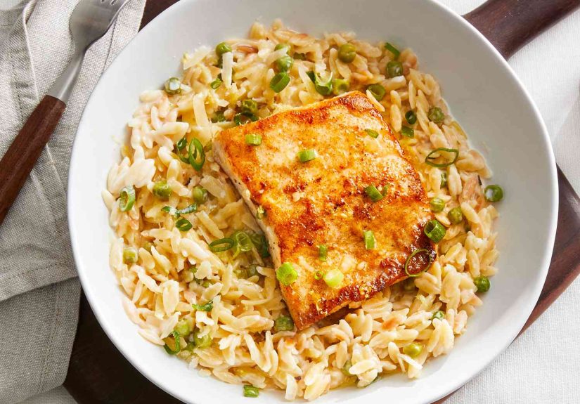 Lemony Fish with Orzotto Recipe