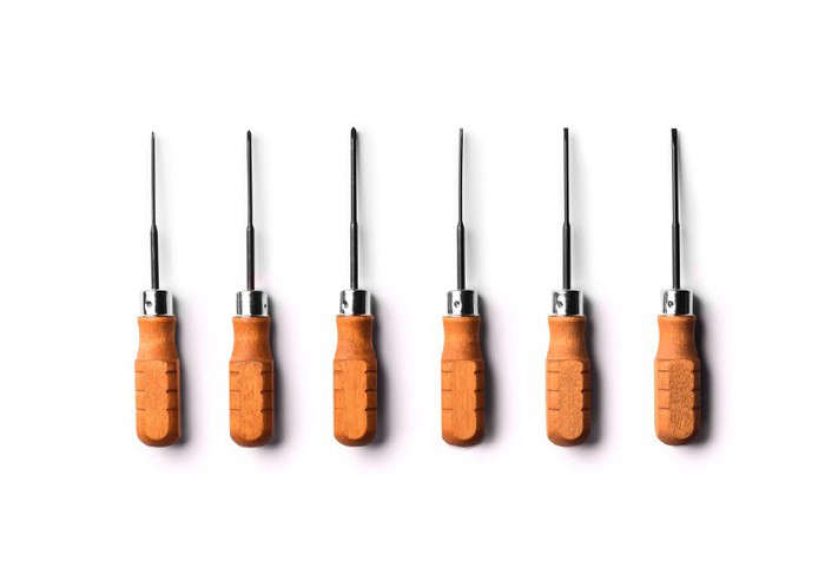 Wood Handled Mini Screwdriver Set
