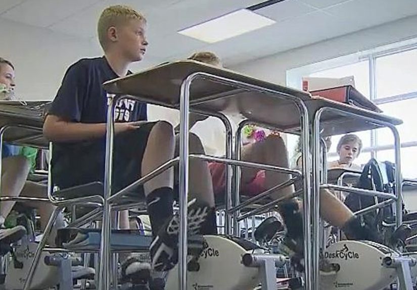 Clever Teacher Puts Cycling Machines Under Her Students’ Desks To Get Them To Focus