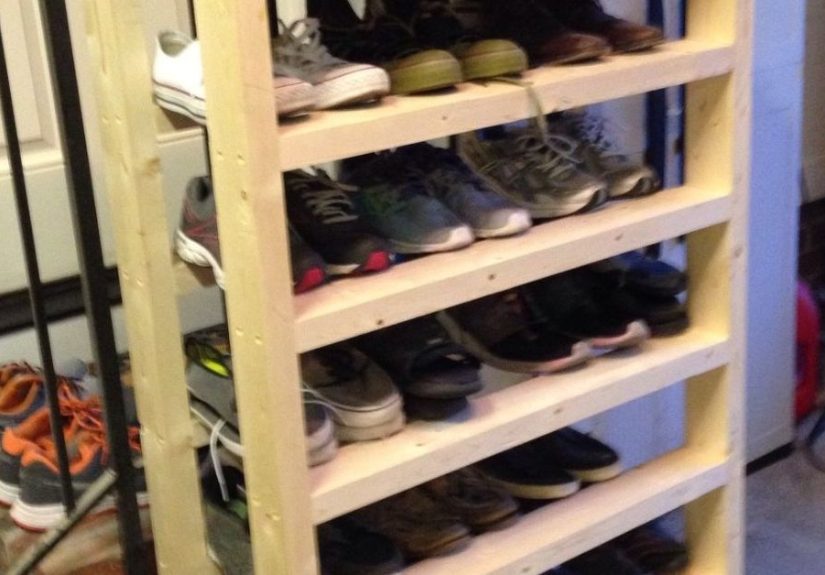 DIY Wood Shoe Rack