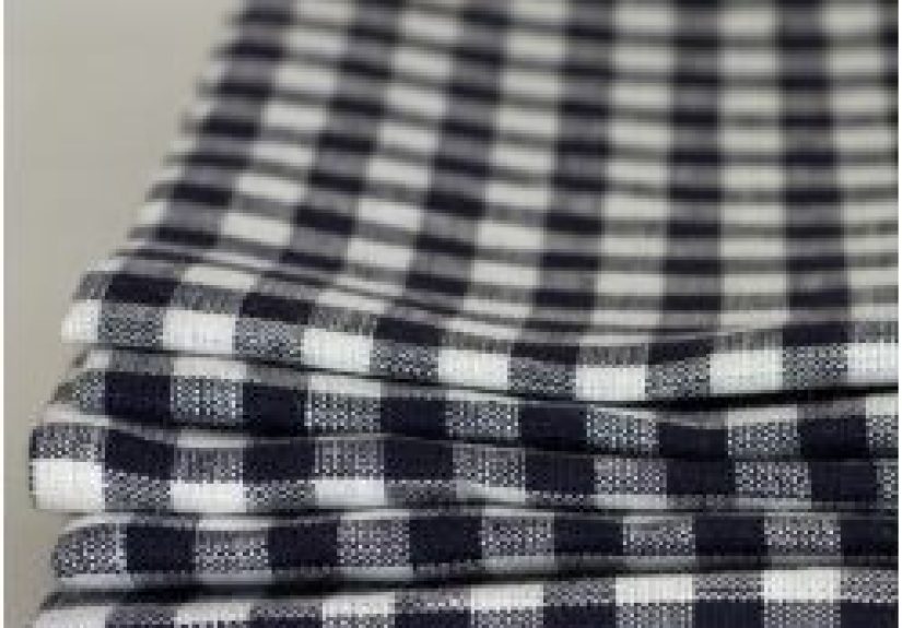 Fog Linen Work Check 100% Linen Kitchen/Tea Towel