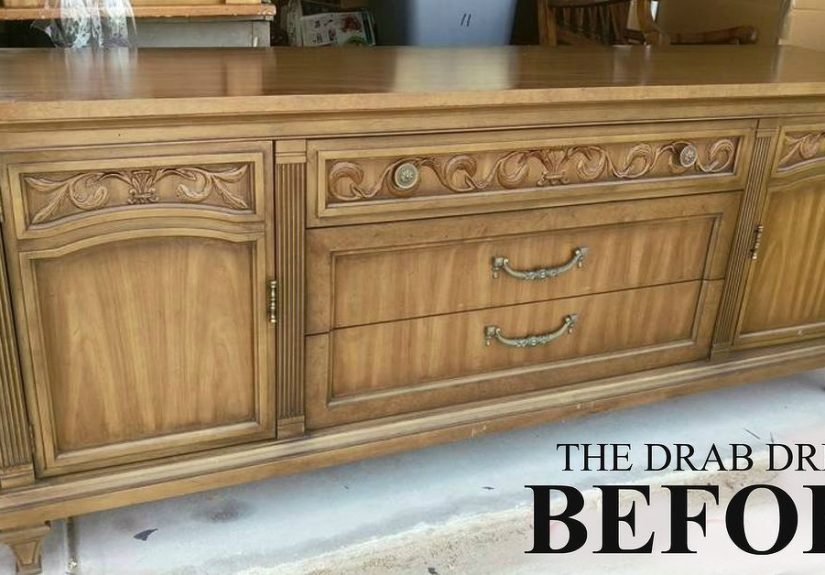 Painting New Life Into a Drab Drexel Buffet/Sideboard #chalkpaint