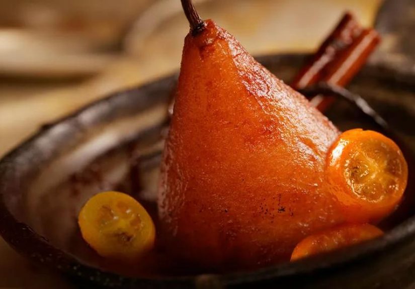 Recipe: Poached Pomegranate Pears and Kumquats