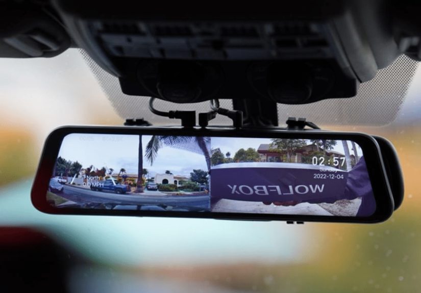 This Clever Wolfbox Gadget Turns Your Car Mirror Into a Dash Cam