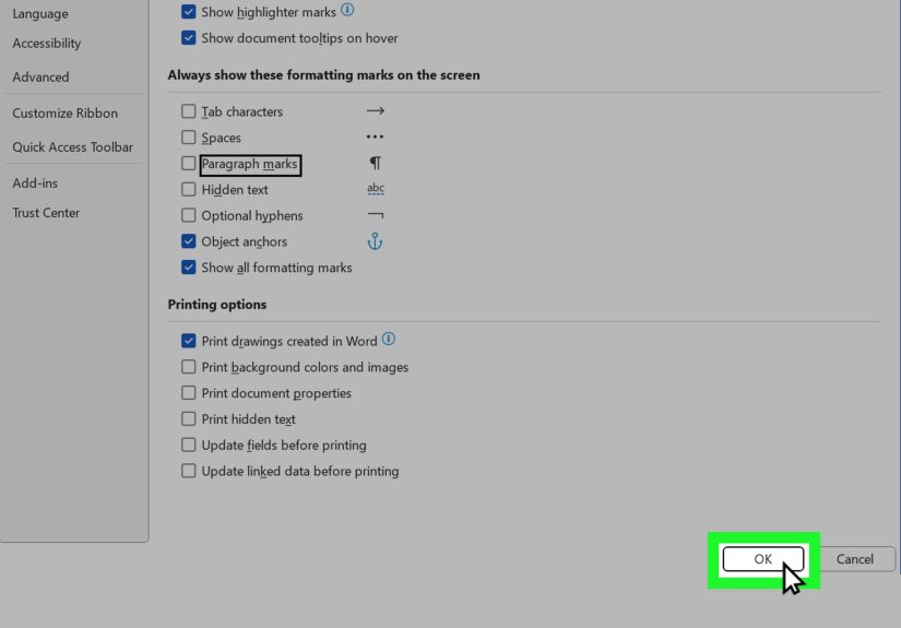 2 Easy Methods to Turn Off Paragraph Symbols in Microsoft Word