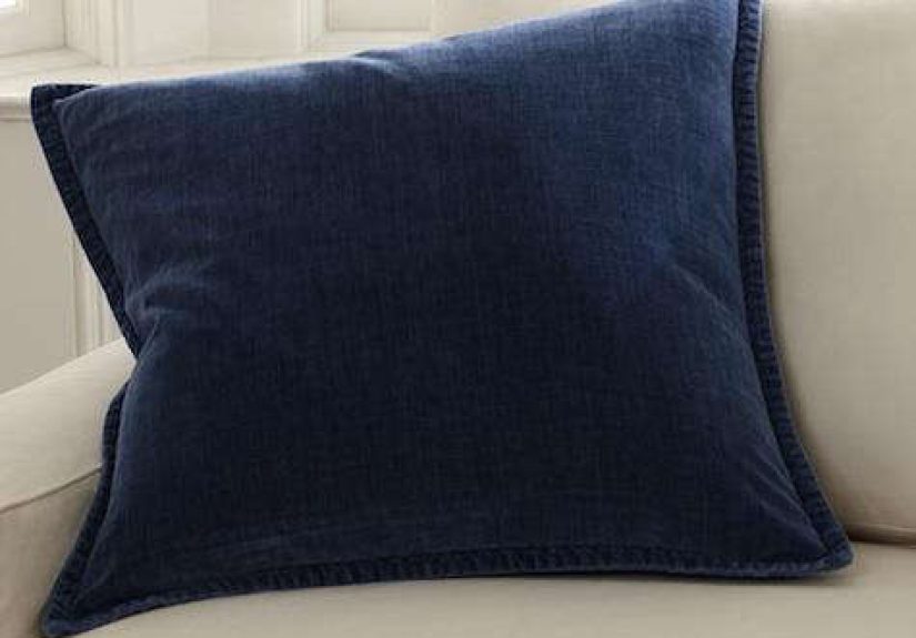 Accessories: Indigo Velvet Pillow at Pottery Barn