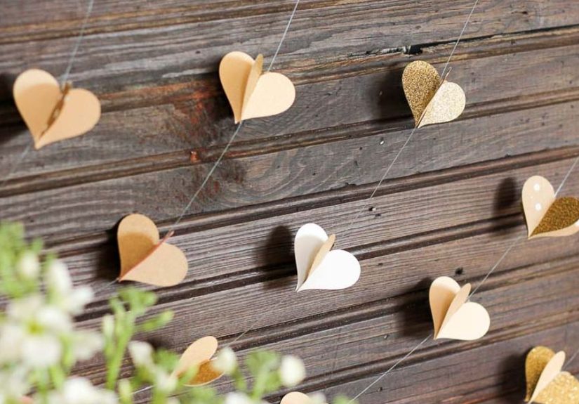 DIY 3D Paper Heart Garland Tutorial