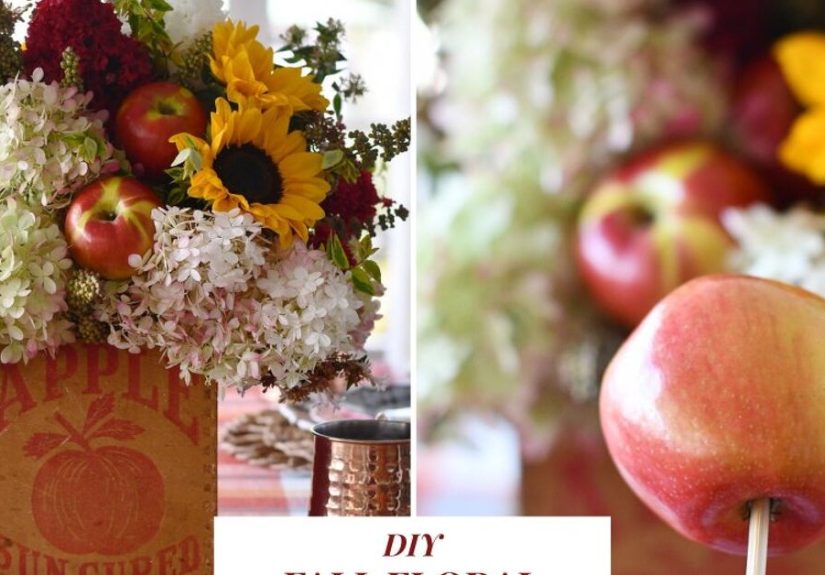 DIY Fall Floral Arrangement With Apples