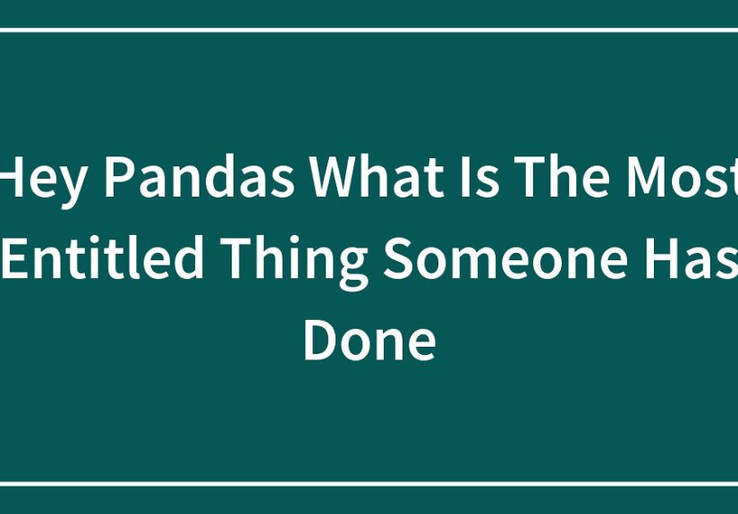 Hey Pandas, What Is The Most Entitled Thing Someone Has Ever Done To You?