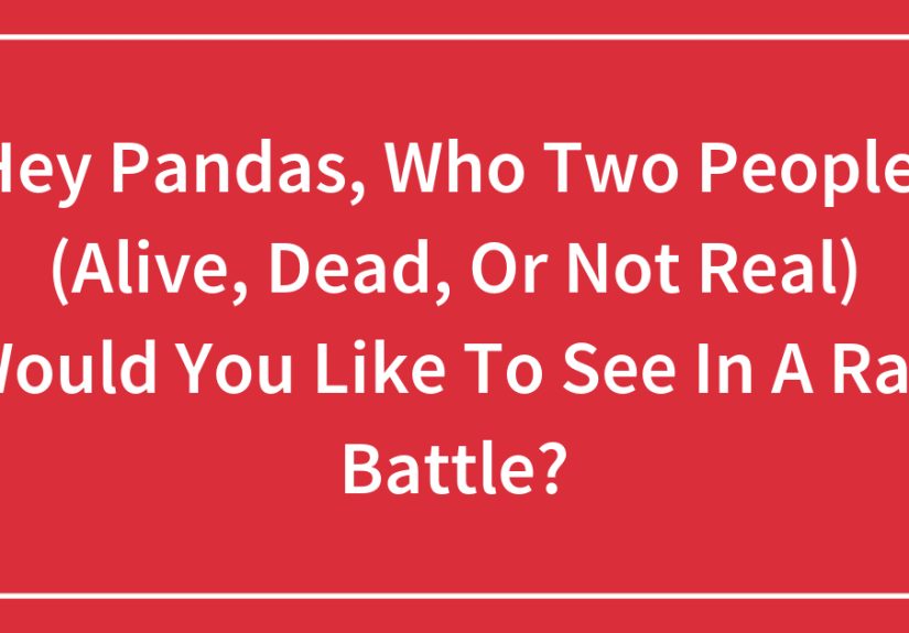 Hey Pandas, Which Two People, (Alive, Dead, Or Not Real) Would You Like To See In A Rap Battle?
