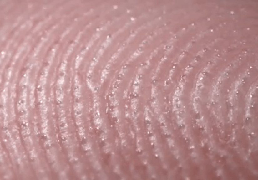 This Ultra-Closeup Of A Finger Sweating Is Unbelievable