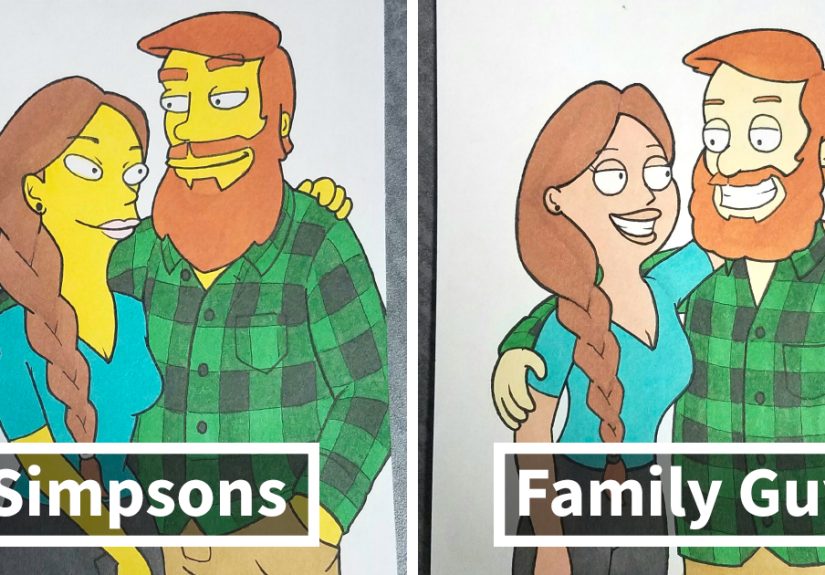 Boyfriend Surprises His Girlfriend By Drawing Her In 10 Different Cartoon Styles, And It Melts Her Heart