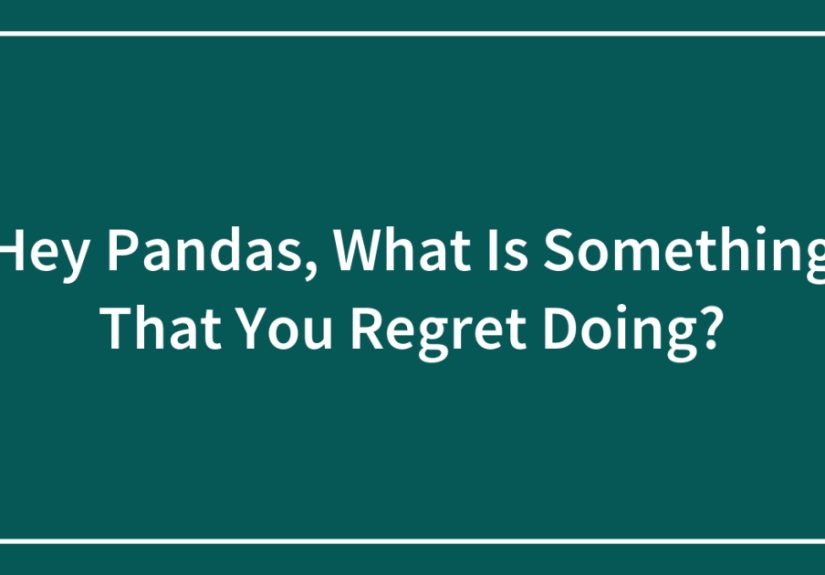 Hey Pandas, What Is Something That You Regret Doing?