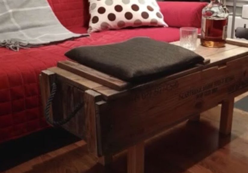 How to Build a Coffee Table Ottoman Out of an Ammunition Crate DIY