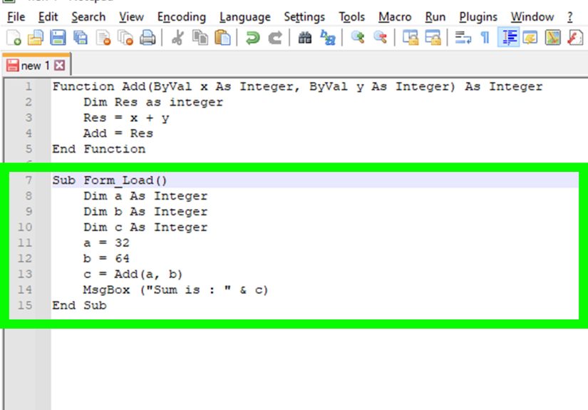 How To Call a Function in Microsoft Visual Basic