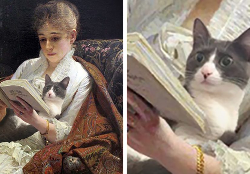I Imagined What Would Happen If The Subjects Of Famous Paintings Had Cats (52 Pics)
